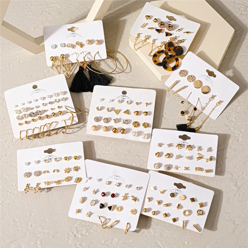 

Finetoo Trendy Tiny Eye Snake Stud Earrings Set Multiple Designs Women Jewelry Earrings with Card