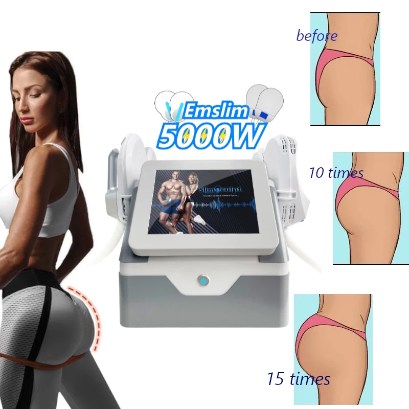 

Beauty Cellulite Reduction EMS EMSlim Device Fat Burn Muscle Stimulator Electromagnetic Machine Weight Loss EM Slim, White