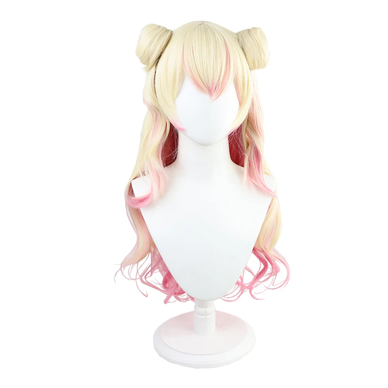 

Yellow Gradient Pink Long Curly Sweet Cute Lolita Japanese Synthetic Hair Anime Cosplay Carnival Party Ombre Wigs with Hair Bags, Pic showed