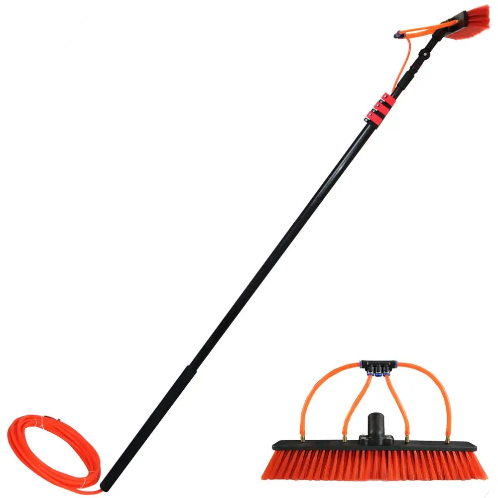 Extenclean hot products Water fed pole brush with long handle telescopic pole for solar panel cleaning equipment
