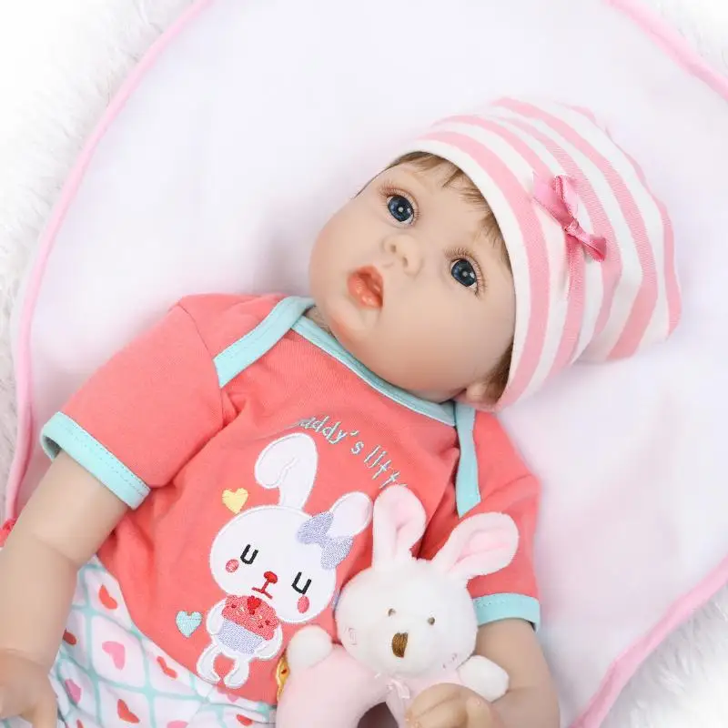 

Lovely toy realistic 22 inch full body silicone reborn baby doll 55cm lifelike newborn babies