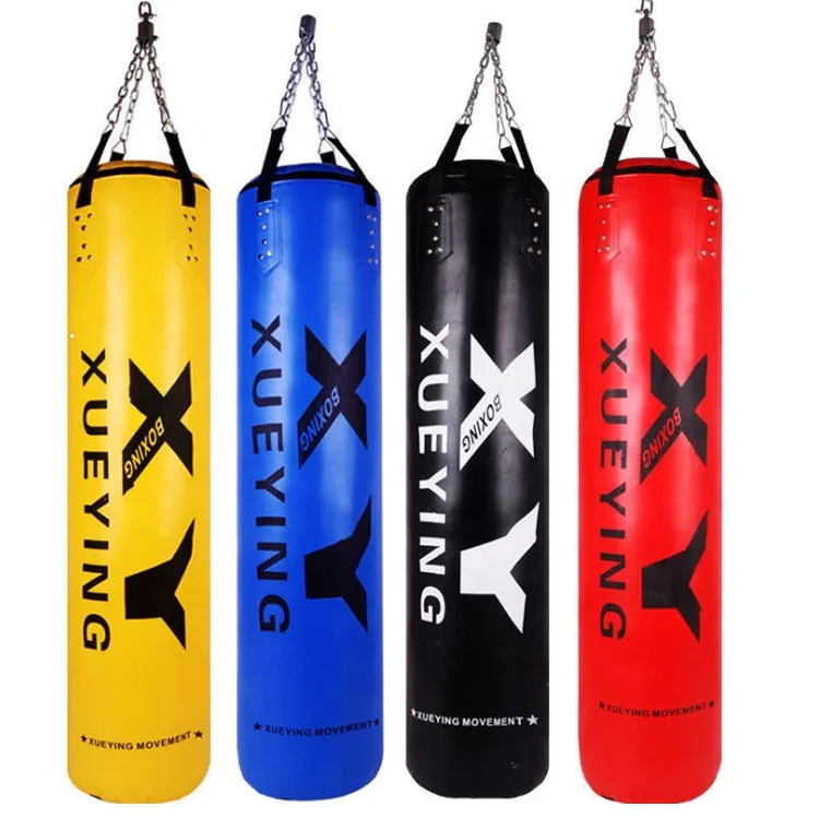 

High quality PU leather training Boxing Punching Bag hanging hollow boxing sandbag, 4 colors