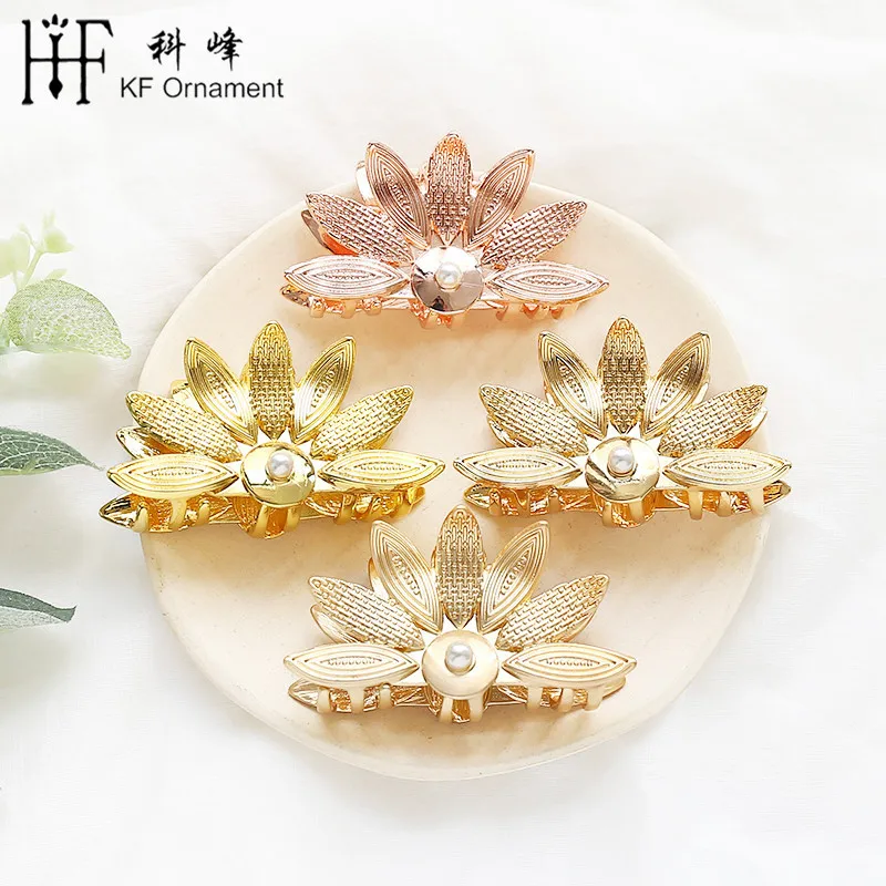 

Amazon hot style sea shell pearl hair clip metal auger hairpin shell conch hair clip, Picture