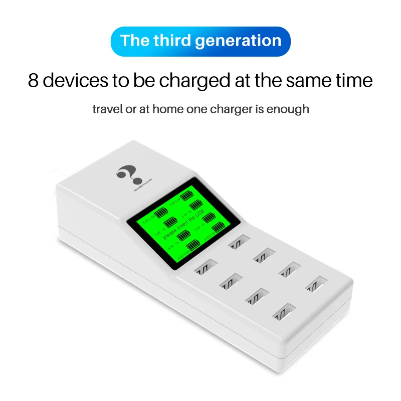 
40W UK plug power tripe multiple USB port charger smart with LED display for phone/ipad charging station 