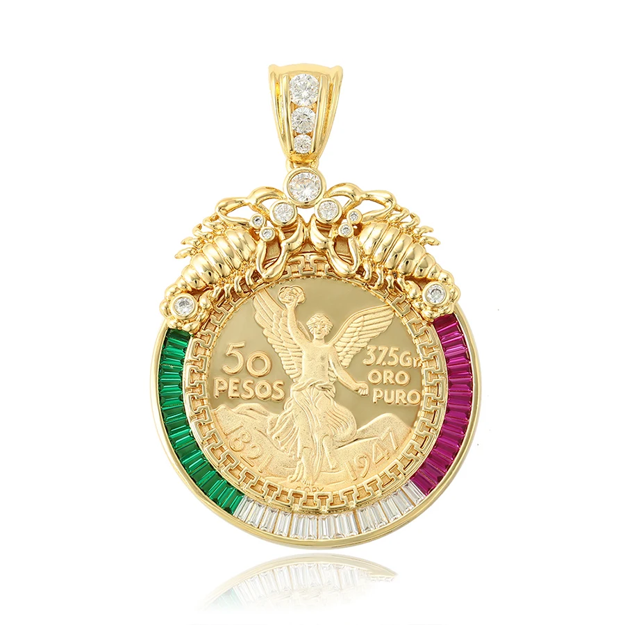 

33125 xuping fashion pendants gold plated commemorative coin 50 pesos neutral pendants gift
