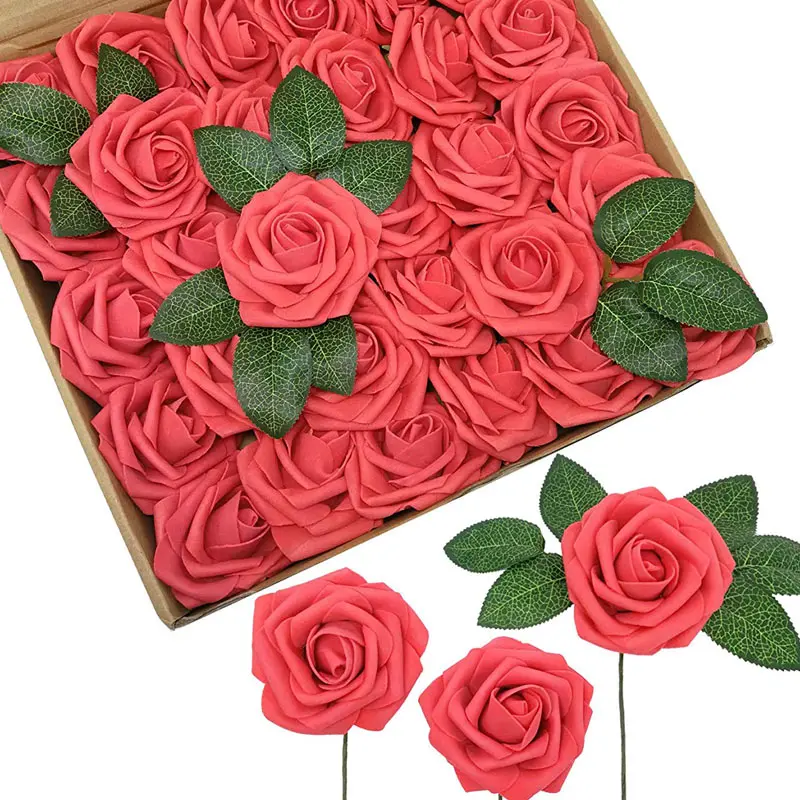 

INUNION 8cm Wedding Foam Rose Artificial Flower BoxRose Foam Flowers Roses FlowerPe Latex Royal Foam Roses Flowers