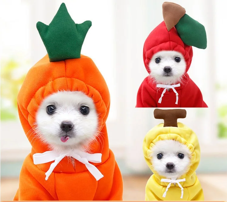 

Hot Selling Pet Clothes Dog Hoodie Sweatshirt Fruit Warm Coat Sweater Costume Wholesale, As picture