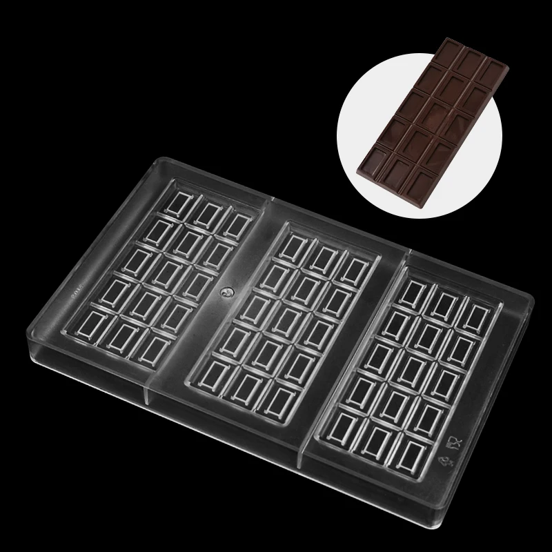 

Chocolate Bar PC Mould DIY Handmade Hard Plastic Candy Molds Pastry Tools Clear Polycarbonate Chocolate Mould