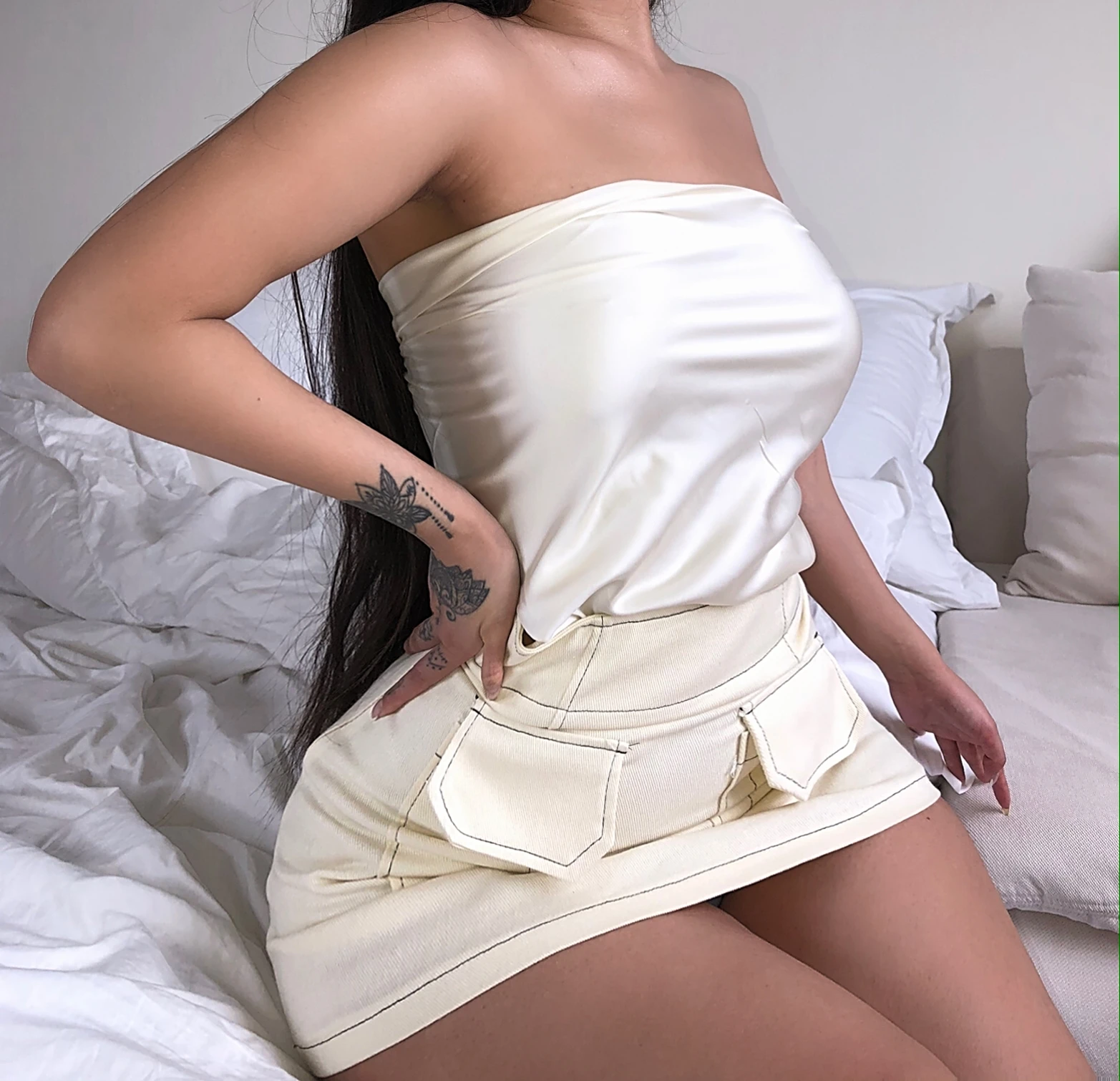 

8745 Women's Denim Skirt White Mini Skirt Slim High Quality Dresses New Sexy Casual Women Pocket Zipper Summer A version