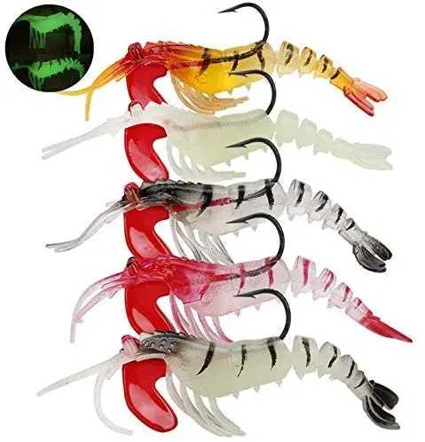 

BUBBLE Fishing TPE Artificial Plastic Electronic Soft Shrimp Lure Fishing Bait, Vavious colors