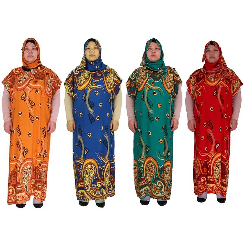 

200 factory direct sale islamic clothing abaya dubai fancy kaftan abaya dress with hijab scarf, Mixed colors