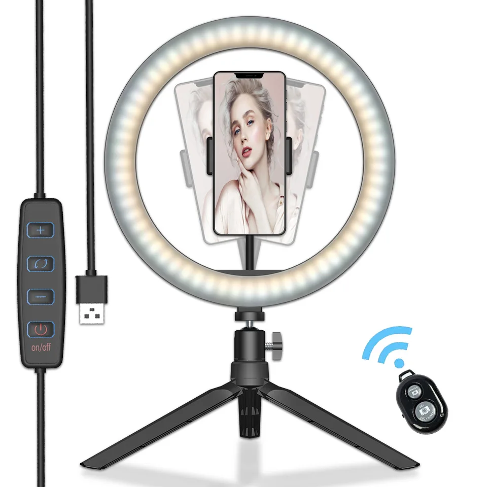 

10 inch Cell Phone Led Lamp Camera Selfie Ring light Holder Live Broadcast Fill Ring Light With Tripod Stand