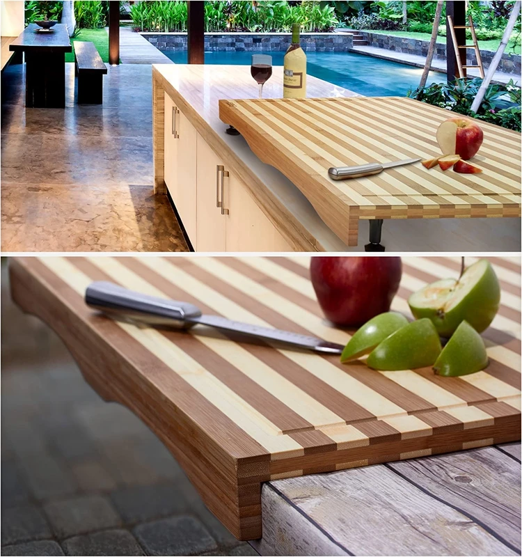 Dualpurpose Bamboo Stovetop Cover Workspace And Countertop Cutting Board Buy Countertop