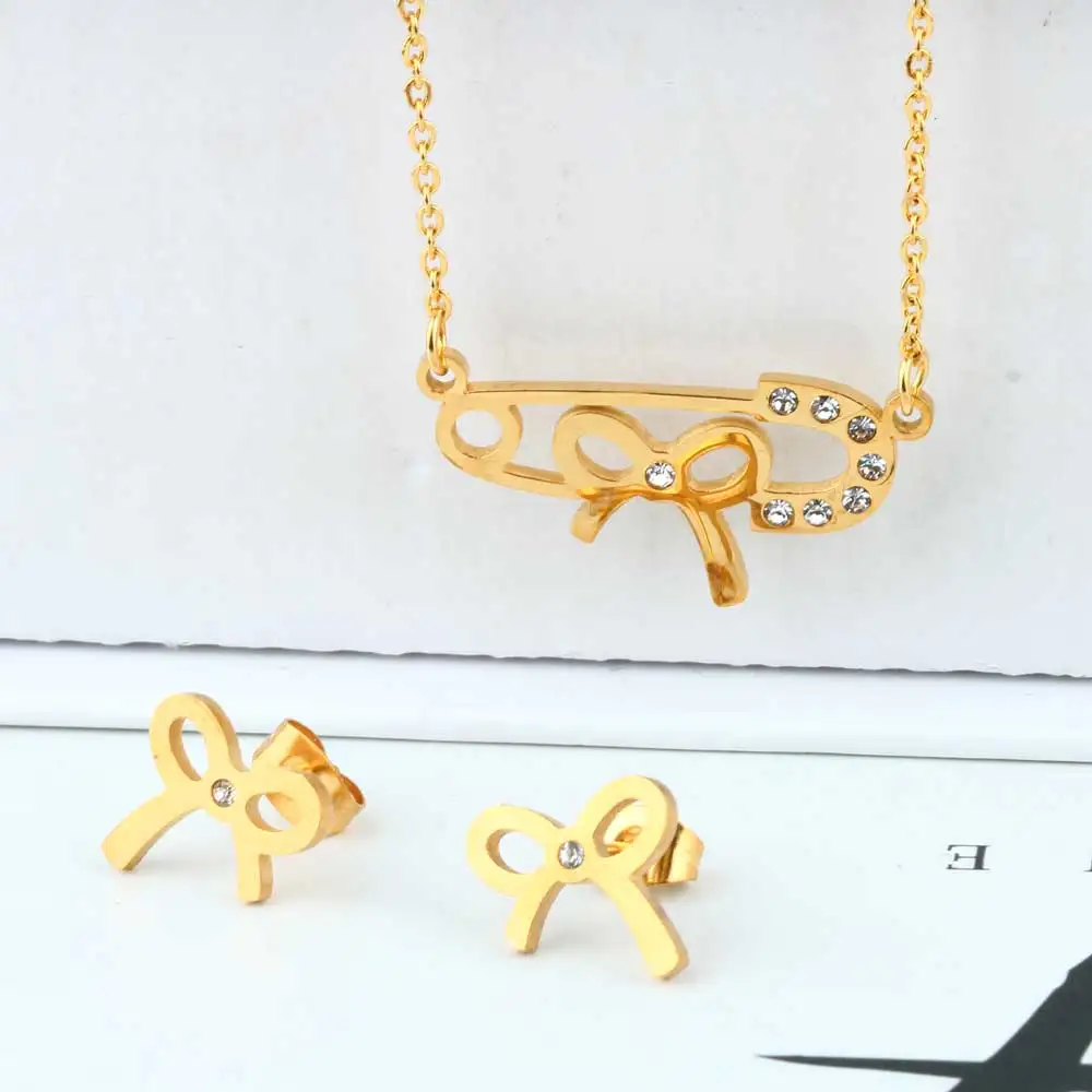 

Guangzhou Necklace Hair Head Pins Henan Guangdong Bow Tie Stainless Steel Jewelry, Steel, gold, rose gold and black