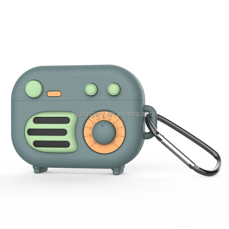 

Compatible for headphone Case Pro Radio,Cute Kawaii Cartoon 3D Silicone Fashion Protective Skin Cover for Airpod Case Cute Radio
