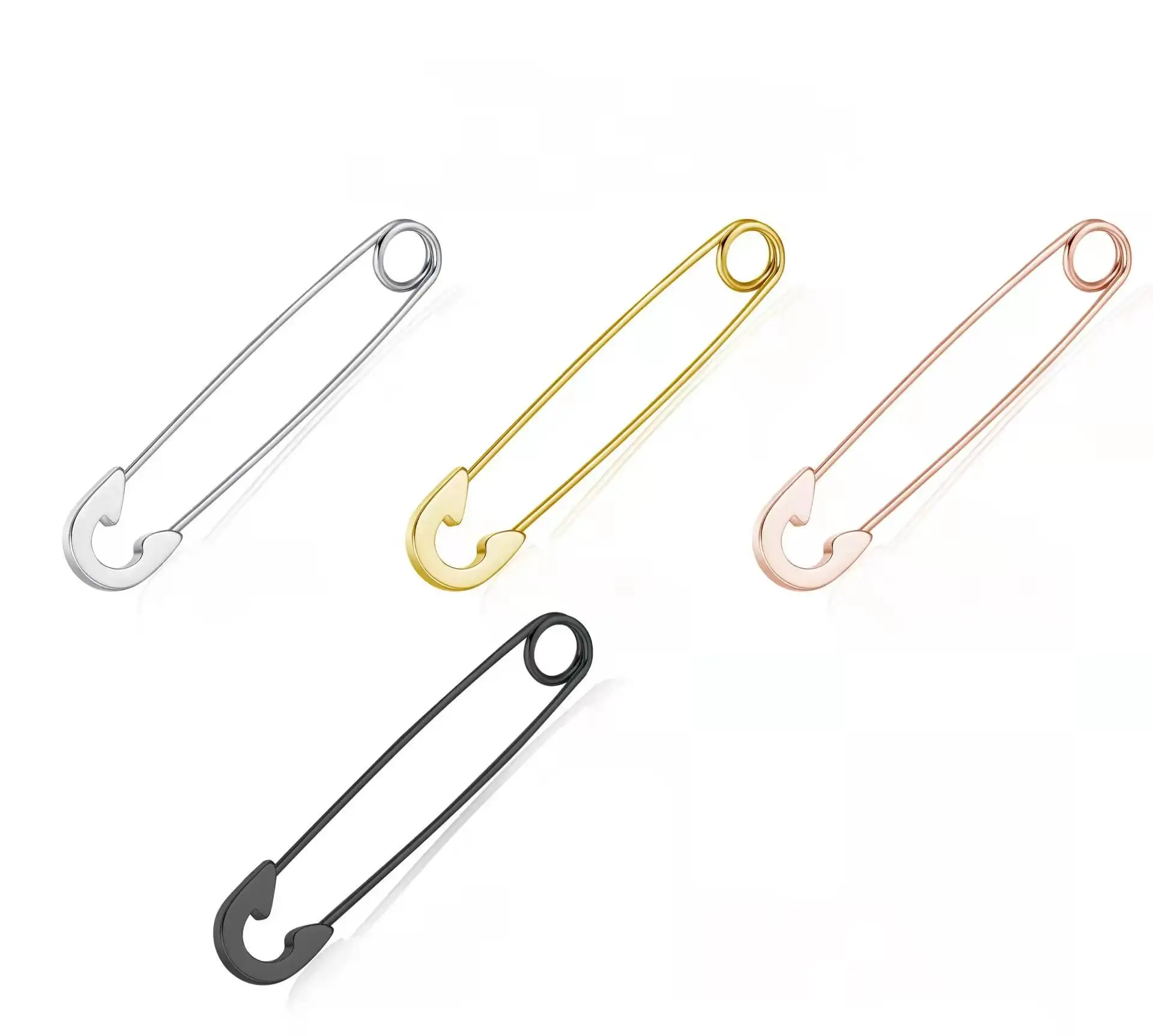 

SC New Arrival Hip Hop Stainless Steel Earrings INS Style Trendy Paperclip Hoop Earrings for Women Men, Gold, rose gold, silver, black