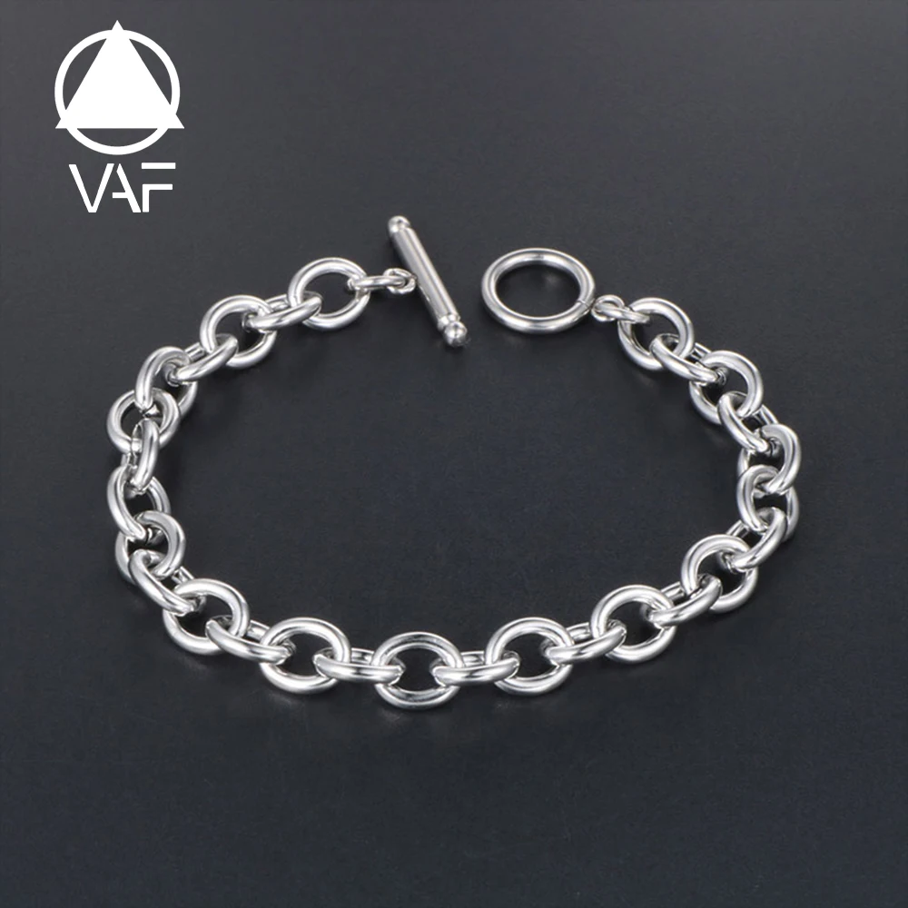VAF IO Simple Personality Stainless Steel Bracelet Creative Gold/Silver/Black Men'S Bracelet Trendy Men