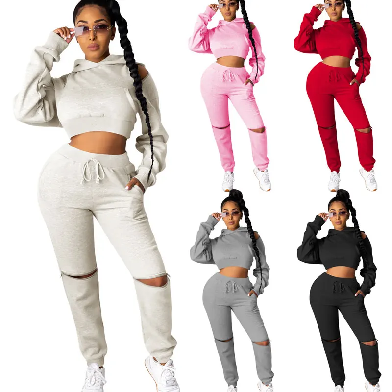 

FS3239A 2021 new style sweatsuits women two piece outfits