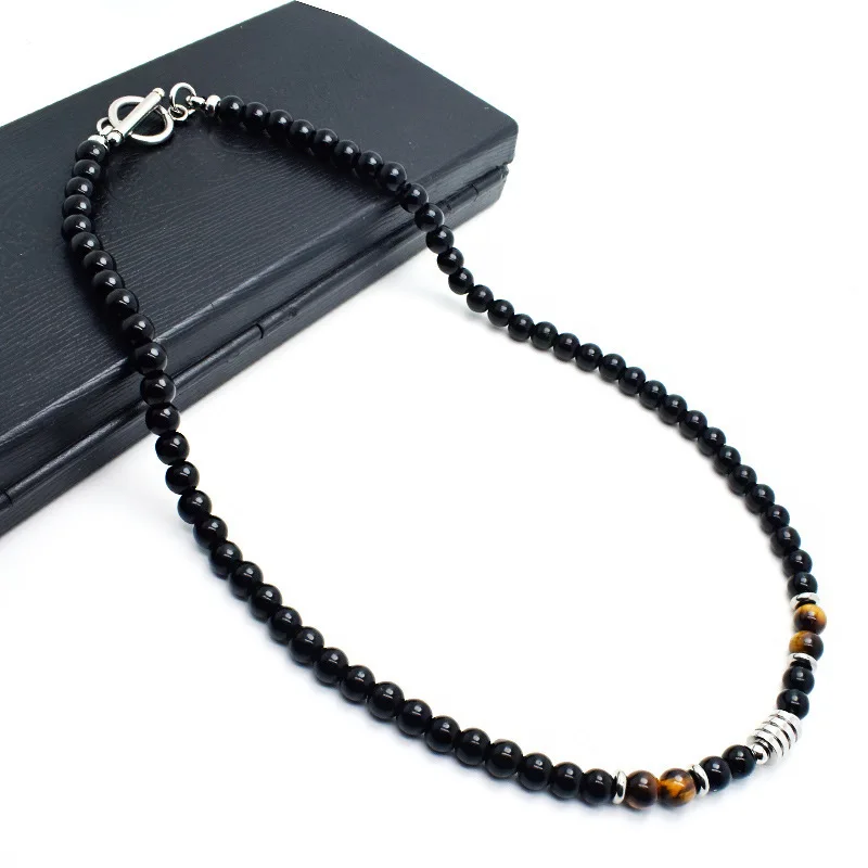 

Muslim Islamic Stainless Steel Natural stone Beaded Tiger Eye Stone Rosary Beads Necklace
