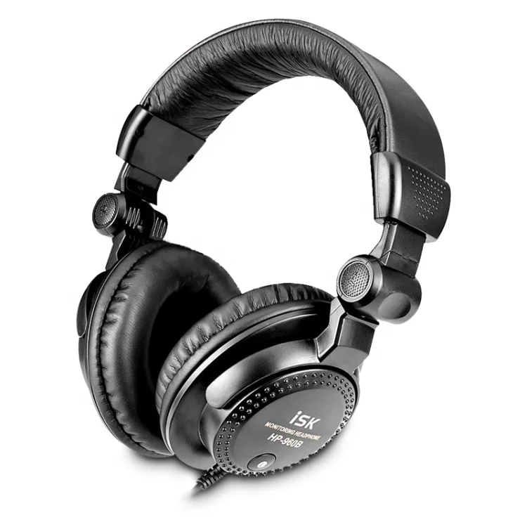 

ISK Headphone HP-960B professional monitor DJ Earphone for mixer DJ studio recording wired headset
