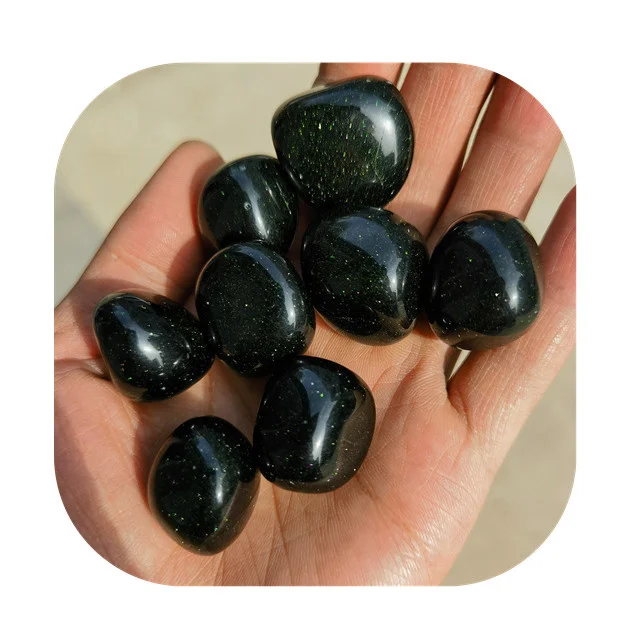 

New arrivals crystals healing stones bulk 20-30mm green sandstone crystal tumble stones for sale