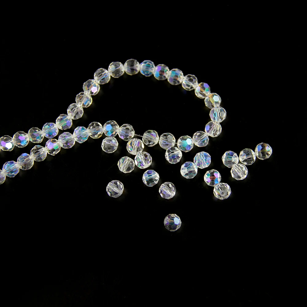 

Wholesale Clear Ab 6mm 8mm 32 Faces Faceted Beads Exquisite Crystal Necklace Loose Beads Luxury Crystal Diy Jewelry Beads