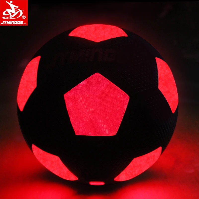 

Luminous glow in the dark durable LED light up rubber LED custom soccer ball, Customize color