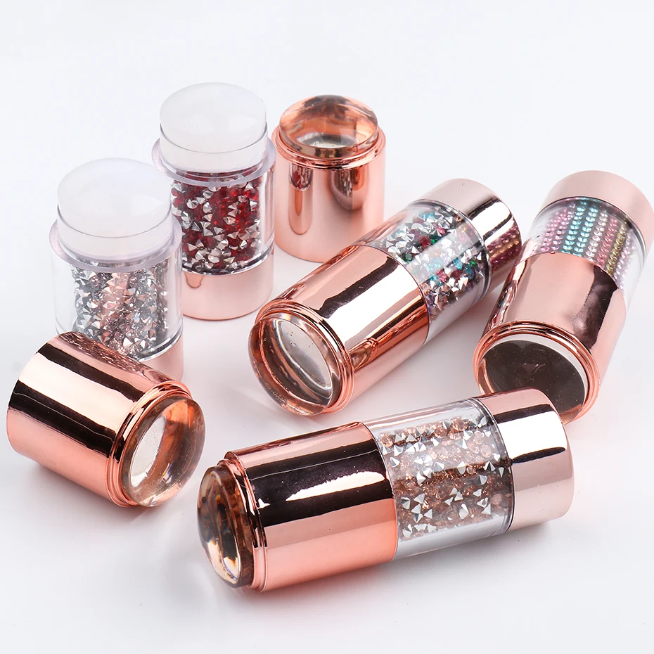 

Double-ended Nail Art Stamp Plate Clear Jelly Silicone Stampers Scraper Set Stamping Polish Image Printers Manicure Tools