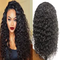 

Cheap Water Wave Human Hair Wigs Lace Front Brazilian Glueless Water Wave Wigs Brazilian Curly Front Lace Wigs with Bangs
