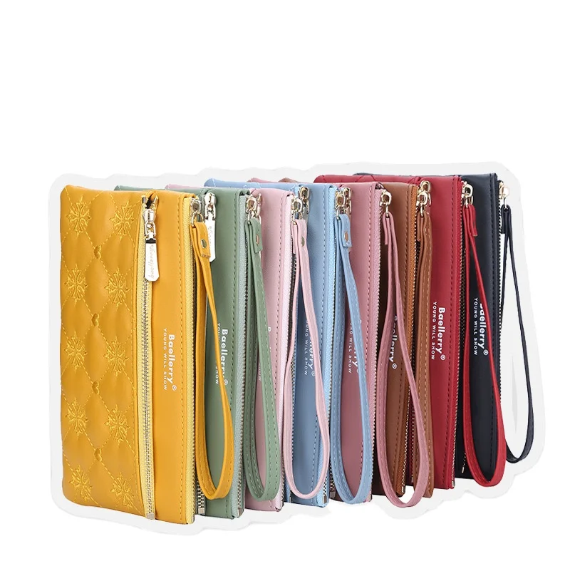 

Ladies Long Money Wallet Fashionable Large-capacity Key Wallets Horizontal Mobile Phone Bags New Style Zipper Clutch Coin Purses, Red, black, light pink, bright pink, brown, sky blue, green, yellow