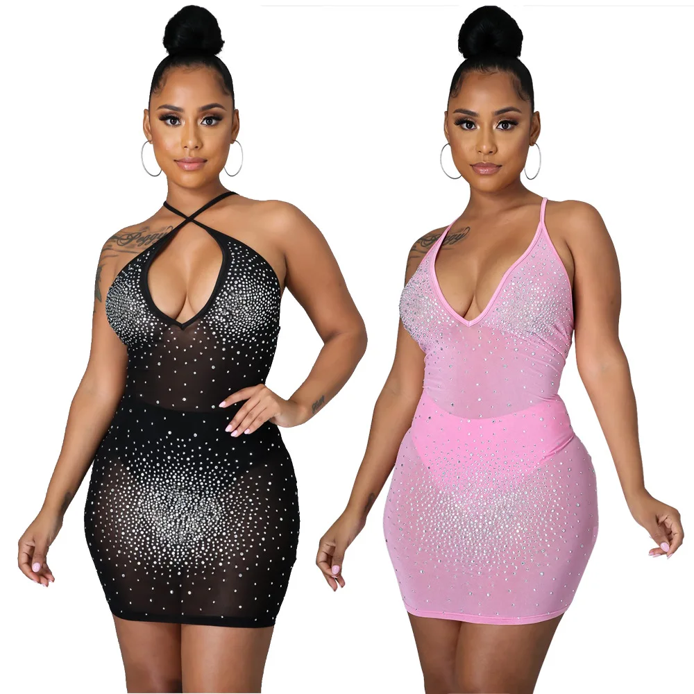 

Plastic Bodycon Dress Sexy Summer 2021 Women Elegant Casual Dresses