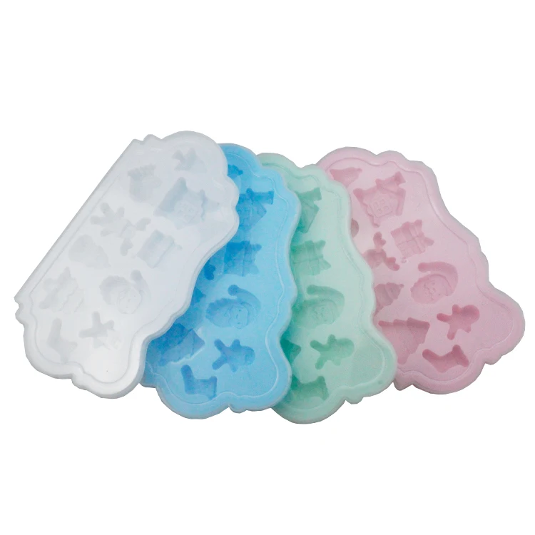 

Christmas theme different shape Ice Cube Tray with lid, Solid/transparent
