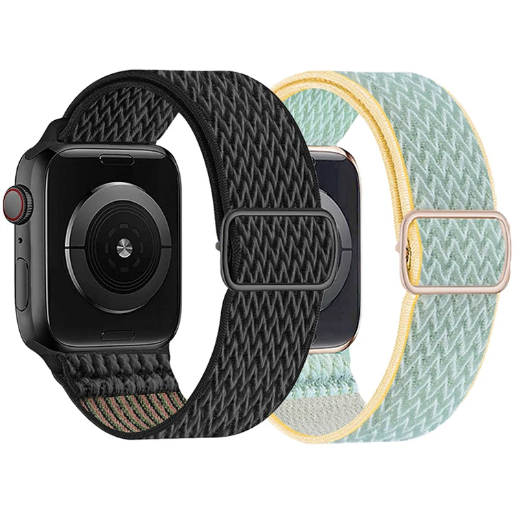 

Lianmi Stretchy Nylon Solo Loop Bands Compatible With Apple Watch 38mm 40mm Braided Sport Elastics For Women Men Watch Bands, Multi colors/as the picture shows