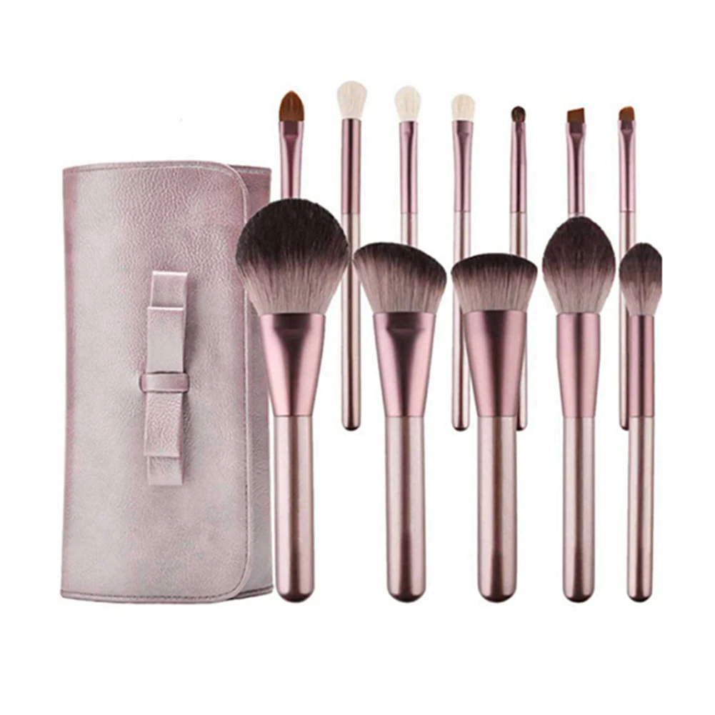 

12pcs luxury cheap professional unique portable new makeup brushes set, Pink