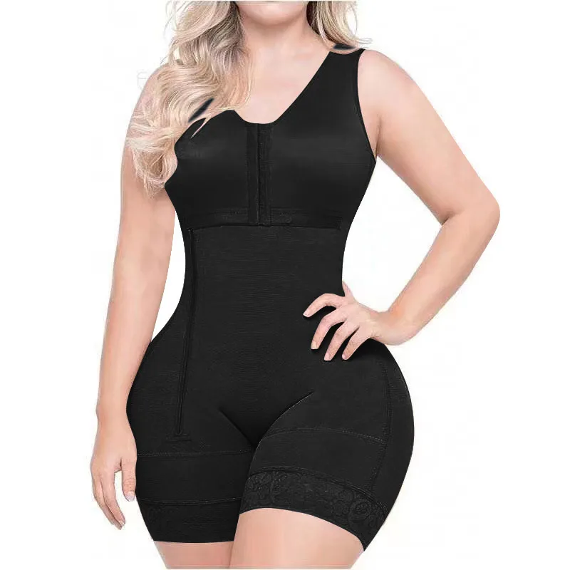 Side Zipper Body Shaper Bodysuit Corset Top Bustier Original Colombian Girdles Postpartum Slim Shapewear Women Underwear