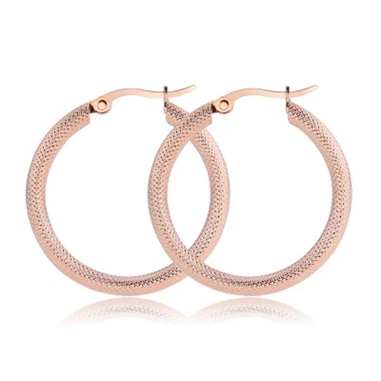 

Wholesale Korean Fashion Hollow Line Circle Gold Silver Earring Stainless Steel Small Big Hoop Earrings for Women Jewelry