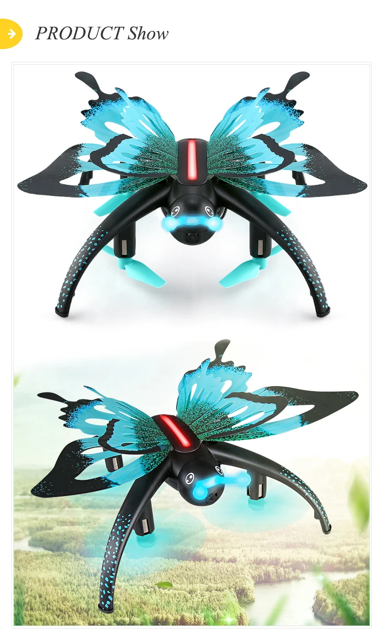 Hd Camera 480p Wifi Rc Flying Toys Fpv Led Butterfly Drone Buy