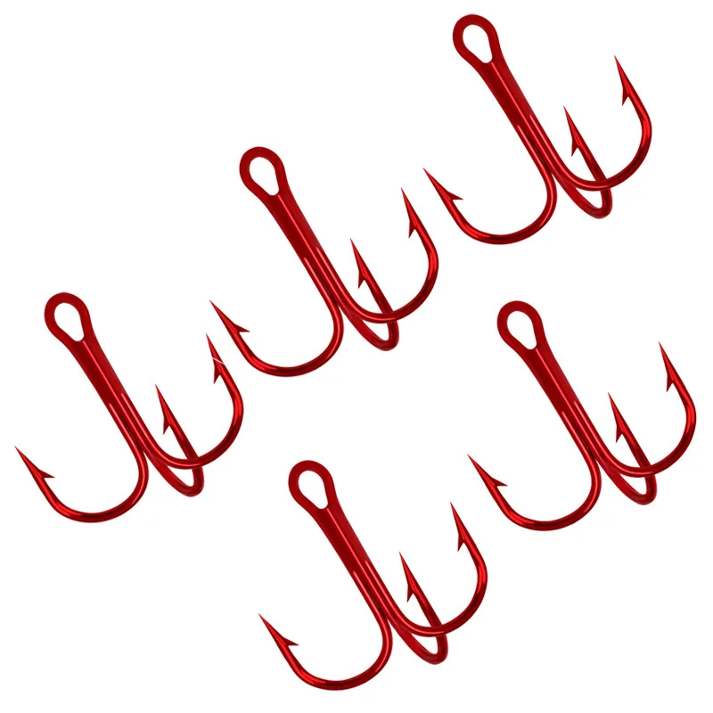 

wholesale 8#hook red nickel three anchor hook three claw fishing hook