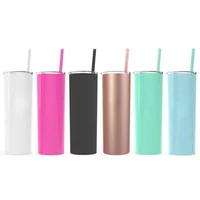 

20oz matte custom logo wholesale vacuum metal double wall cup 20 oz insulated stainless steel skinny tumbler with lid straw