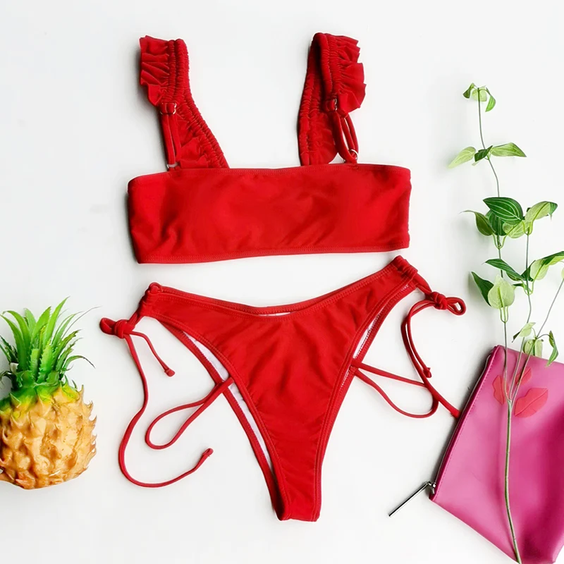 Bikini Rojo De Cintura Alta Para Mujer,Bañador Sexy,Ropa De Baño Deportiva Para Mujer,Traje De Baño - Buy Bikini,Traje,Mujeres Traje Baño Product on Alibaba.com