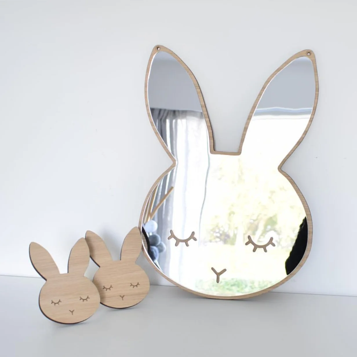

Kid Cartoon Decorative Mirror Baby Room Rabbit Cloud Star Acrylic Mirror Home Decoration, Customized color
