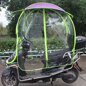 Image of Full covered electric bike umbrella outdoor windproof sunshade cover motorcycle umbrella electric scooter umbrella for rain