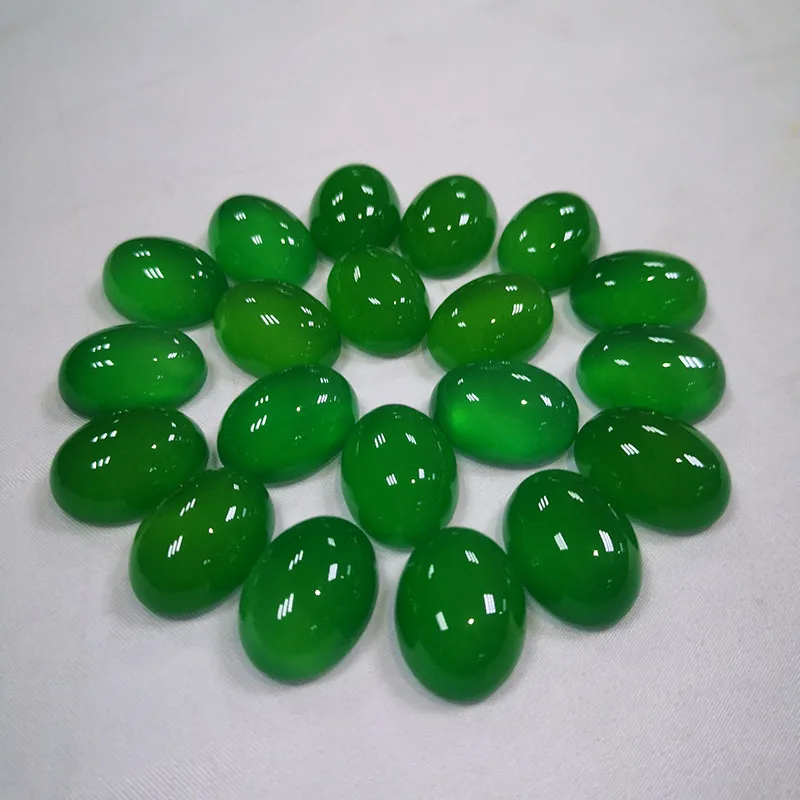 

10X12mm 13X18mm 10X14mm 12X16mm 15X20mm 18X25mm Green jade Crystal Natural Stone Oval Ring Face Stone Cabochon Gemstone