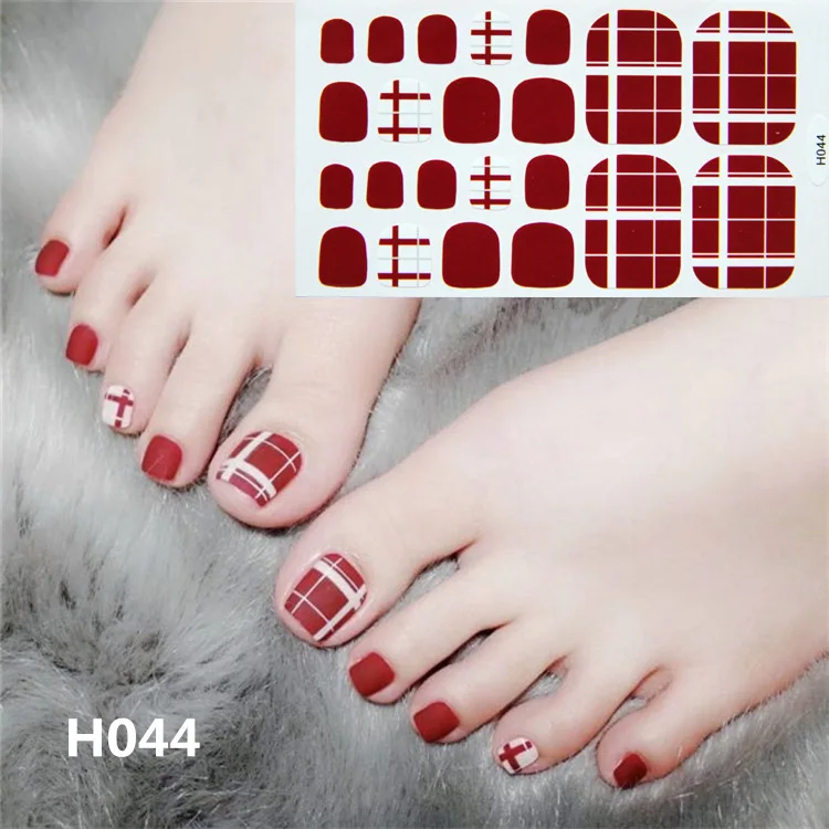 1sheet Flower Toenail Sticker Full Toe Nail Wraps Art Polish Stickers ...