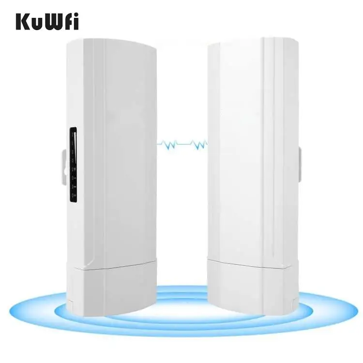 

Best sell KuWFi 5.8ghz Long Range Wifi Extender Outdoor Industrial Cpe Kit 2 Lan Port Point to Point Wireless Bridge