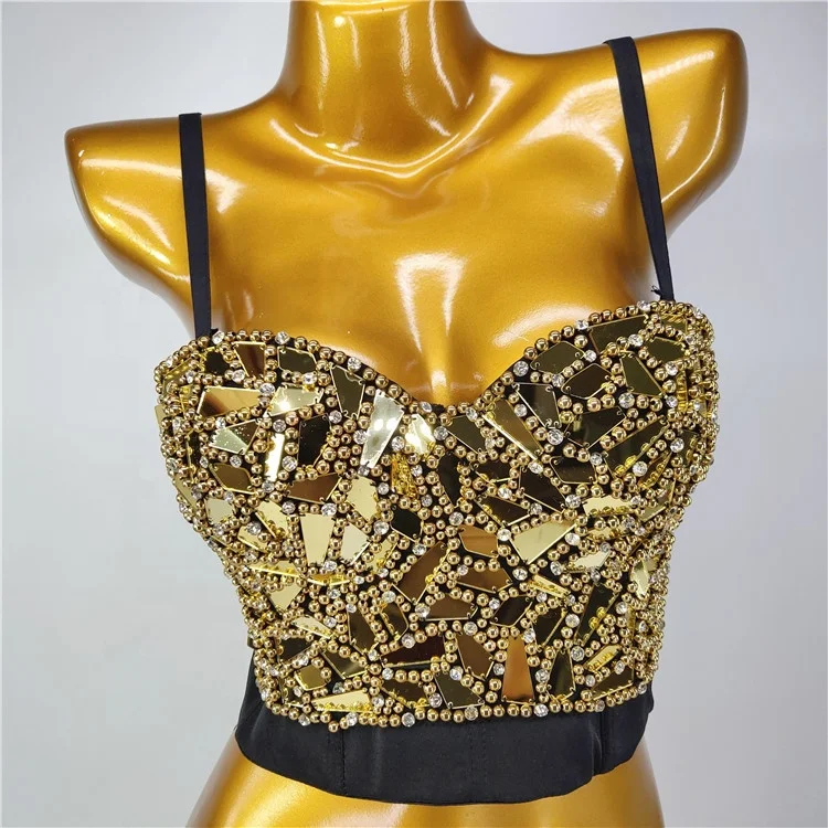 

Handmade Rhinestone Diamond Tube Spaghetti Strap ladies girl dance sexy Corset Popular Stylish Ladies Fancy Women Crop Tops, Four size