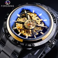 

Luminous Waterproof Mens Mechanical Watch Stainless Steel Band Skeleton Automatic Watches