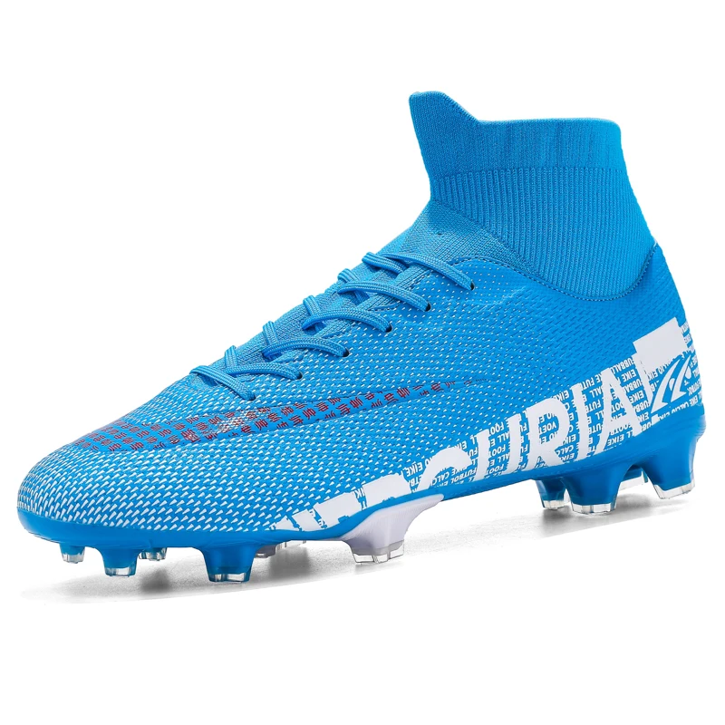 China 2019 High Quality Leather Football Sneakers Training Turf HG Soccer Boots Football Men