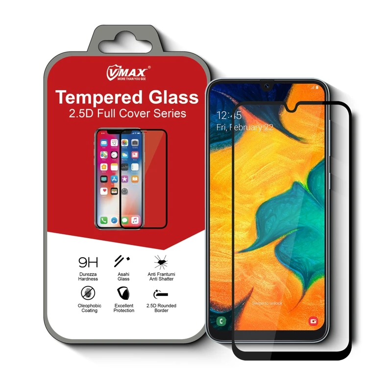 

Vmax High clear 9H Silk Print tempered glass screen protectors for Samsung galaxy A30s