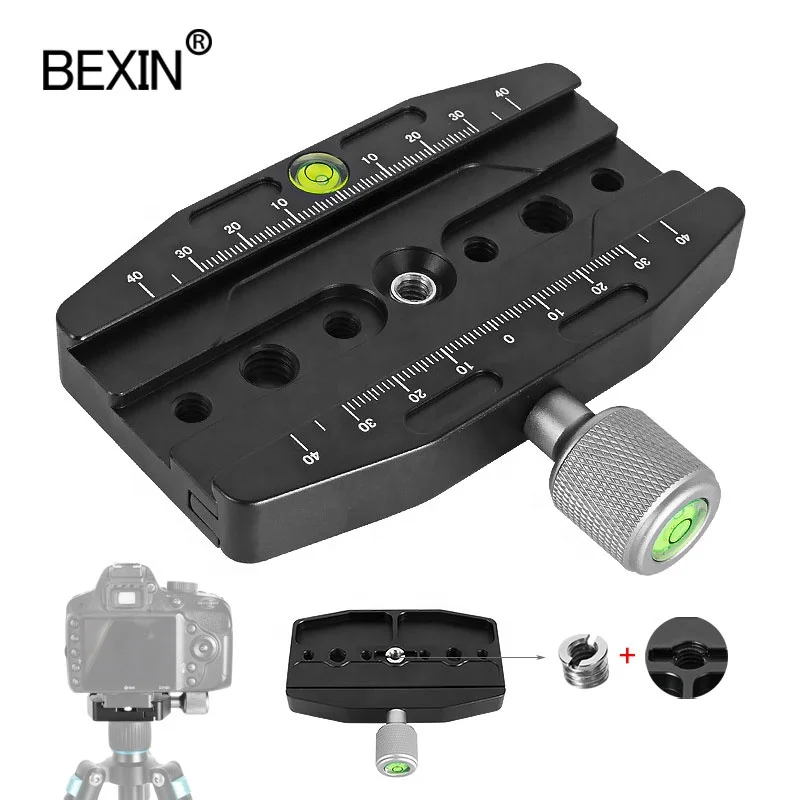 

BEXIN QR-110N Aluminum Alloy Camera Clamp Outdoor Travel Photography Accessories Quick Release PlateClamp for DSLR Camera Tripod, Black